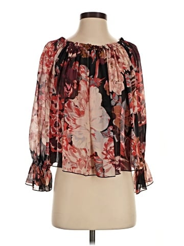 Elizabeth and James 3/4 Sleeve Silk Top (view 1)