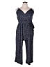 Kaileigh Polka Dots Blue Jumpsuit Size 1X - photo 1