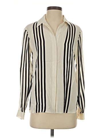 Theory Long Sleeve Silk Top (view 1)