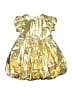 Tea 100% Metallic Metallic Gold Dress Size 7 - photo 2
