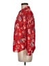 Talbots 100% Cotton Floral Red Long Sleeve Blouse Size Med Petite - photo 5