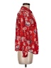 Talbots 100% Cotton Floral Red Long Sleeve Blouse Size Med Petite - photo 4