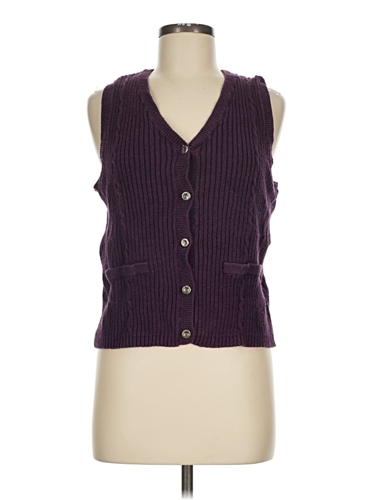 Pre-owned Sag Harbor Sweater Vest In Purple