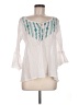MONORENO 100% Cotton White 3/4 Sleeve Blouse Size M - photo 1