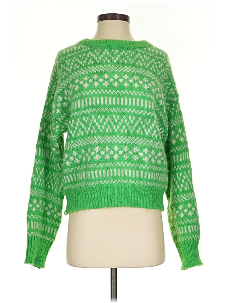 Pre-owned Primark Pullover Sweater In Green