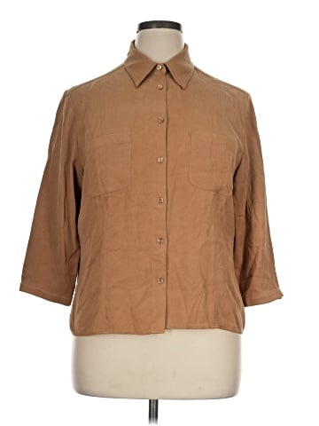 Anna and Frank 3/4 Sleeve Silk Top (view 1)