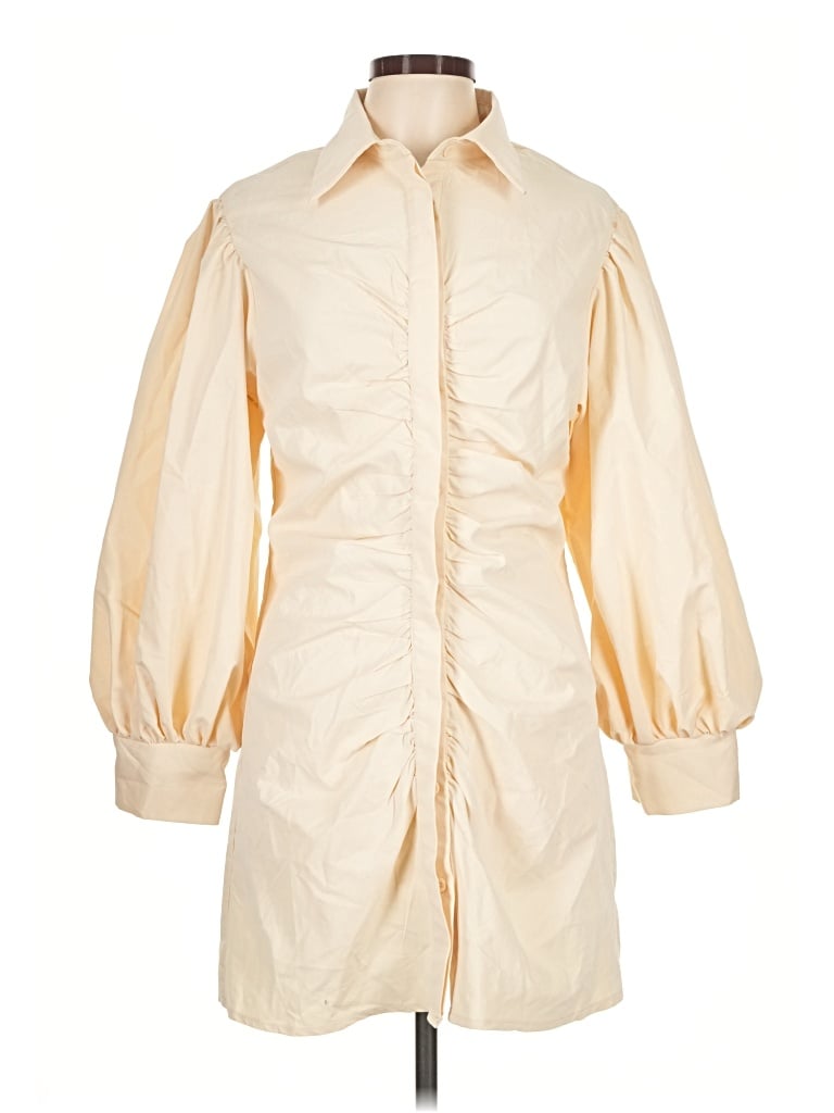 Pre-owned Prettylittlething Casual Dress In Ivory