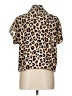 Paper Crane 100% Polyester Animal Print Tan Short Sleeve Blouse Size L - photo 2