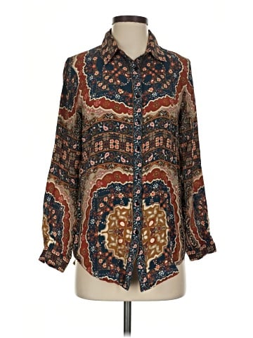 Tolani Long Sleeve Silk Top (view 1)
