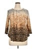 Ruby Rd. Animal Print Gold 3/4 Sleeve T-Shirt Size XL (petite) - photo 1