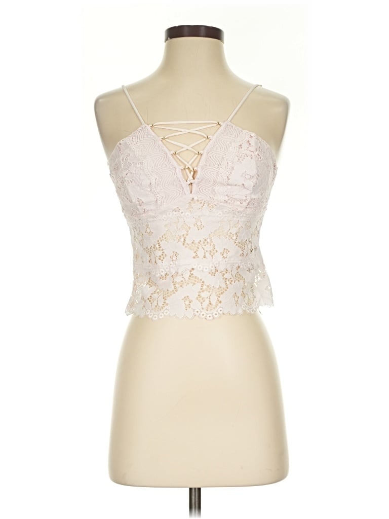 Pre-owned Guess Tank Top Ivory Strapless Neckline Tops