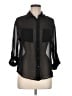Decree 100% Polyester Color Block Black Long Sleeve Blouse Size M - photo 1