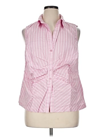 ELOQUII Sleeveless Button-Down Shirt (view 1)
