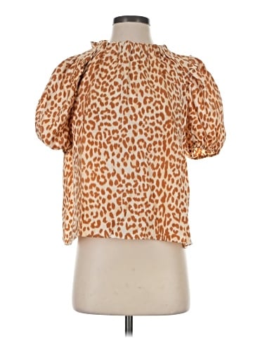 Ulla Johnson Short Sleeve Silk Top (view 1)