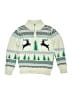 Crewcuts 100% Cotton Print Ivory Green Pullover Sweater Size 6 - 7 - photo 1