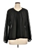 Joanna 100% Polyester Black Long Sleeve Blouse Size 14 - photo 1
