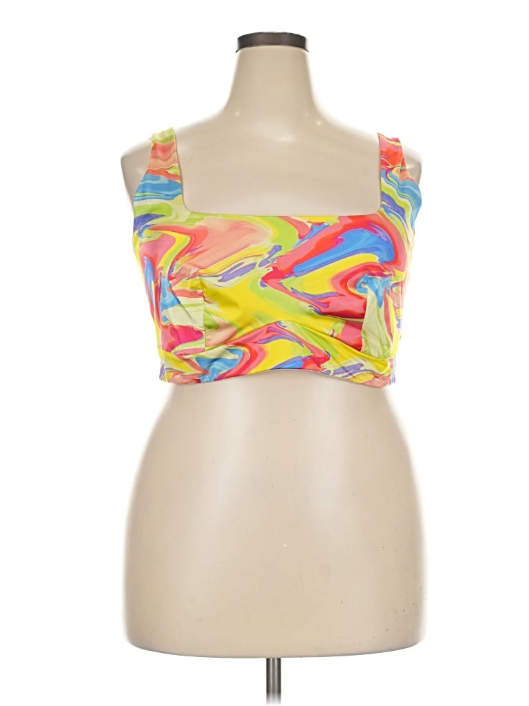 Pre-owned Yitty Tube Top Yellow Strapless Neckline Tops
