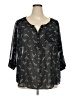 Torrid Black 3/4 Sleeve Blouse Size 3X Plus (3) - photo 1