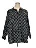 Catherines Print Black 3/4 Sleeve Button-Down Shirt Size 3X - photo 1