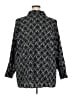 Catherines Print Black 3/4 Sleeve Button-Down Shirt Size 3X - photo 2