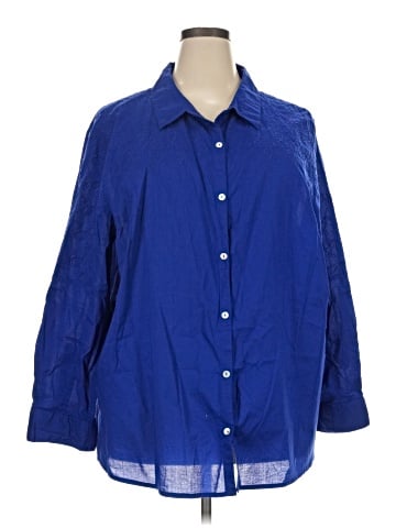 Catherines 3/4 Sleeve Button-Down Shirt (view 1)