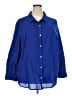 Catherines 100% Cotton Blue 3/4 Sleeve Button-Down Shirt Size 3X - photo 1