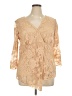 Only 9 Tan 3/4 Sleeve Blouse Size 1X - photo 1