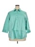 Coldwater Creek Solid Teal 3/4 Sleeve Button-Down Shirt Size 3X - photo 1