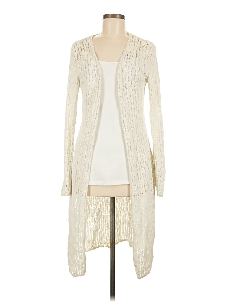 Pre-owned White Stag Cardigan Sweater In Ivory