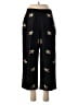 Vision Apparel Floral Black Casual Pants Size 6 - photo 1