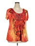 One World Orange Short Sleeve Blouse Size 2X - photo 1