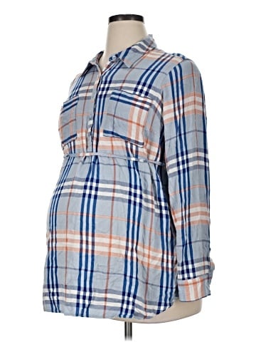 Isabel Maternity Long Sleeve Button-Down Shirt (view 1)