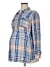 Isabel Maternity 100% Rayon Blue Long Sleeve Button-Down Shirt Size XL Maternity - photo 1