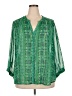 Old Navy 100% Polyester Green 3/4 Sleeve Blouse Size XXL - photo 1
