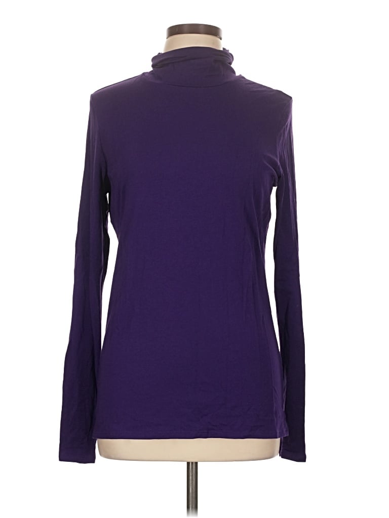 Pre-owned Peruvian Connection Long Sleeve Turtleneck In Purple