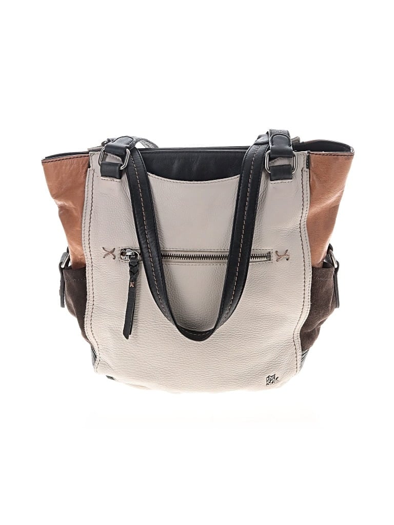 Pre-owned The Sak Leather Tote Bag In Gray