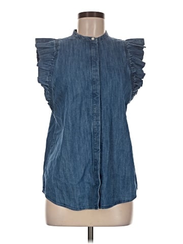 Express Sleeveless Button-Down Shirt (view 1)