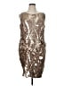 Adrianna Papell 100% Polyester Metallic Silver Cocktail Dress Size 16 - photo 1