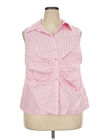 ELOQUII Sleeveless Button-Down Shirt (view 1)