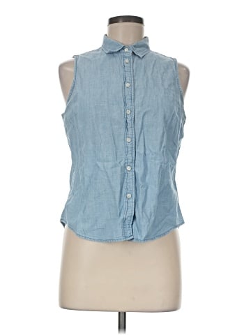 J.Crew Factory Store Sleeveless Button-Down Shirt (view 1)
