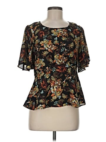 Hem & Thread Short Sleeve Blouse (view 1)