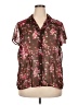 Sag Harbor 100% Polyester Floral Brown Short Sleeve Blouse Size 18W - photo 1