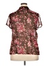 Sag Harbor 100% Polyester Floral Brown Short Sleeve Blouse Size 18W - photo 2