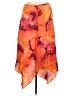 Escada 100% Silk Tropical Orange Casual Skirt Size EU 46 / US 16 - photo 1