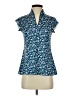 Greg Norman 100% Polyester Blue Short Sleeve Blouse Size S - photo 1