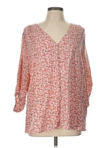 Shein Curve 3/4 Sleeve Blouse (view 1)