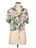 Moa Moa 100% Rayon Tropical Tan Short Sleeve Blouse Size M - photo 1