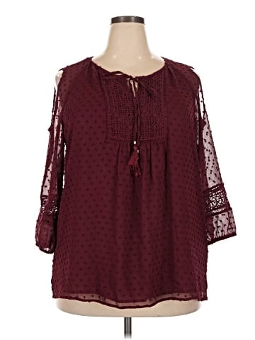 Black Rainn 3/4 Sleeve Blouse (view 1)
