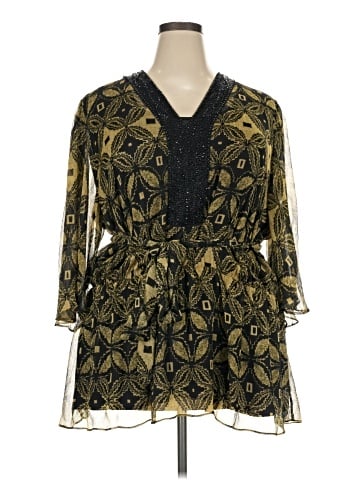 American Glamour by Badgley Mischka Long Sleeve Blouse (view 1)