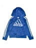 Adidas 100% Polyester Blue Zip Up Hoodie Size 5 - photo 1